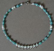 Crystal, glass and turquoise necklace