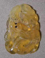 Carved honey opal