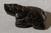 Obsidian turtle pendant bead