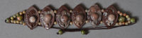 Bracelet from jasper carved and round beads.