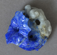 Blue lapis lazuli flower with grey opal back.