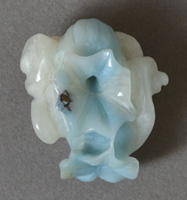 Pendant bead carving of flowers from amazonite.