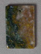 Moss agate rectangle pendant bead