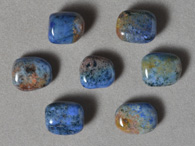 Bright blue dumortierite beads.