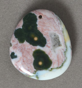 Pink and black ocean jasper pendant bead.