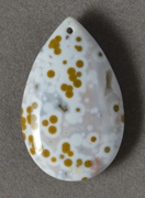 White and brown ocean jasper pendant bead.