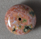 Large wide ocean jasper rondelle bead