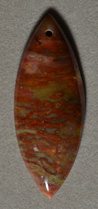 Ocean jasper flat marquise shaped pendant bead.