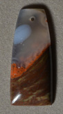 Spider web agate shield shape pendant bead.