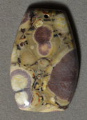 Poppy jasper large flat barrel shaped pendant bead.