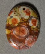 Poppy jasper oval pendant bead.