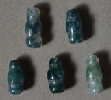 Moss agate bottle shaped beads.