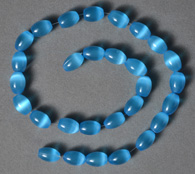 Blue  barrel beads from man made opalite.