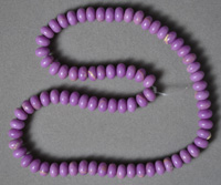 Lavender rondelle beads from phosphosiderite.