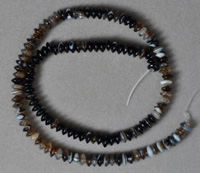  Black and white agate rondelle beads.