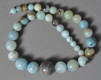 Multi-color amazonite graduated round beads.