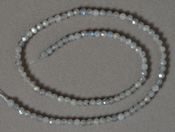 Labradorite faceted 4mm round bead strand.