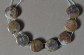 Multi color agate coin beads.