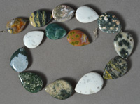 Multi color ocean jasper flat drop beads.