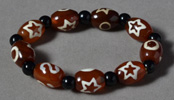 Printed agate barrel beads bracelet.