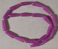 Long drop beads from purple jade.