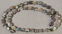 Strand of abalone flat oval beads.