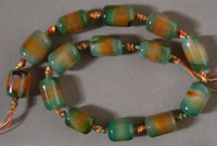 Green/orange agate beads
