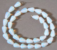 Teardrop shaped opalite beads.