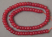 Ruby faceted rondelle beads