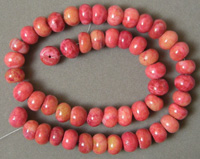 Pink rhodonite rondelle beads
