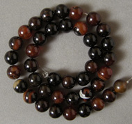 Round beads from red agate.