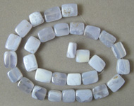 Rectangular beads from Mexican blue lace agate.