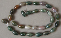 Green barrel beads from Indian agate.