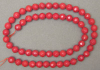 Faceted coral beads