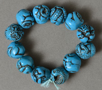 Carved turquoise beads