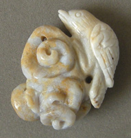 Blue and yellow agate bird